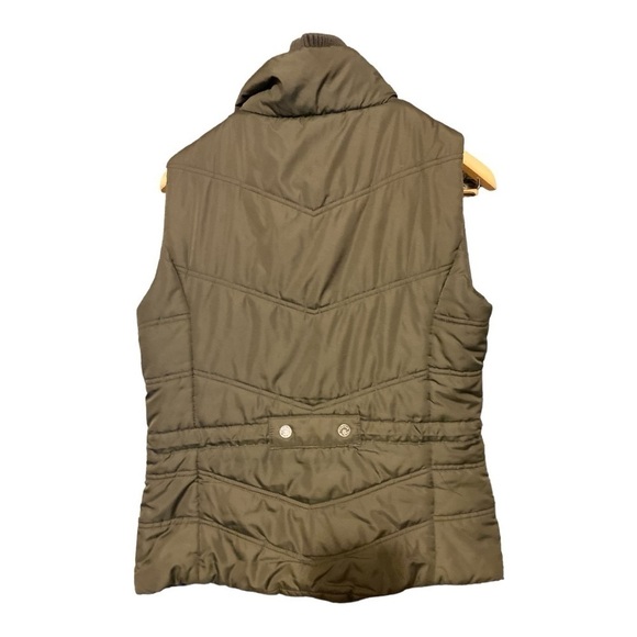 Calvin Klein Women's Small Sleeveless Puffer Jacket Green Full Zip 2 Pocket - Picture 2 of 10